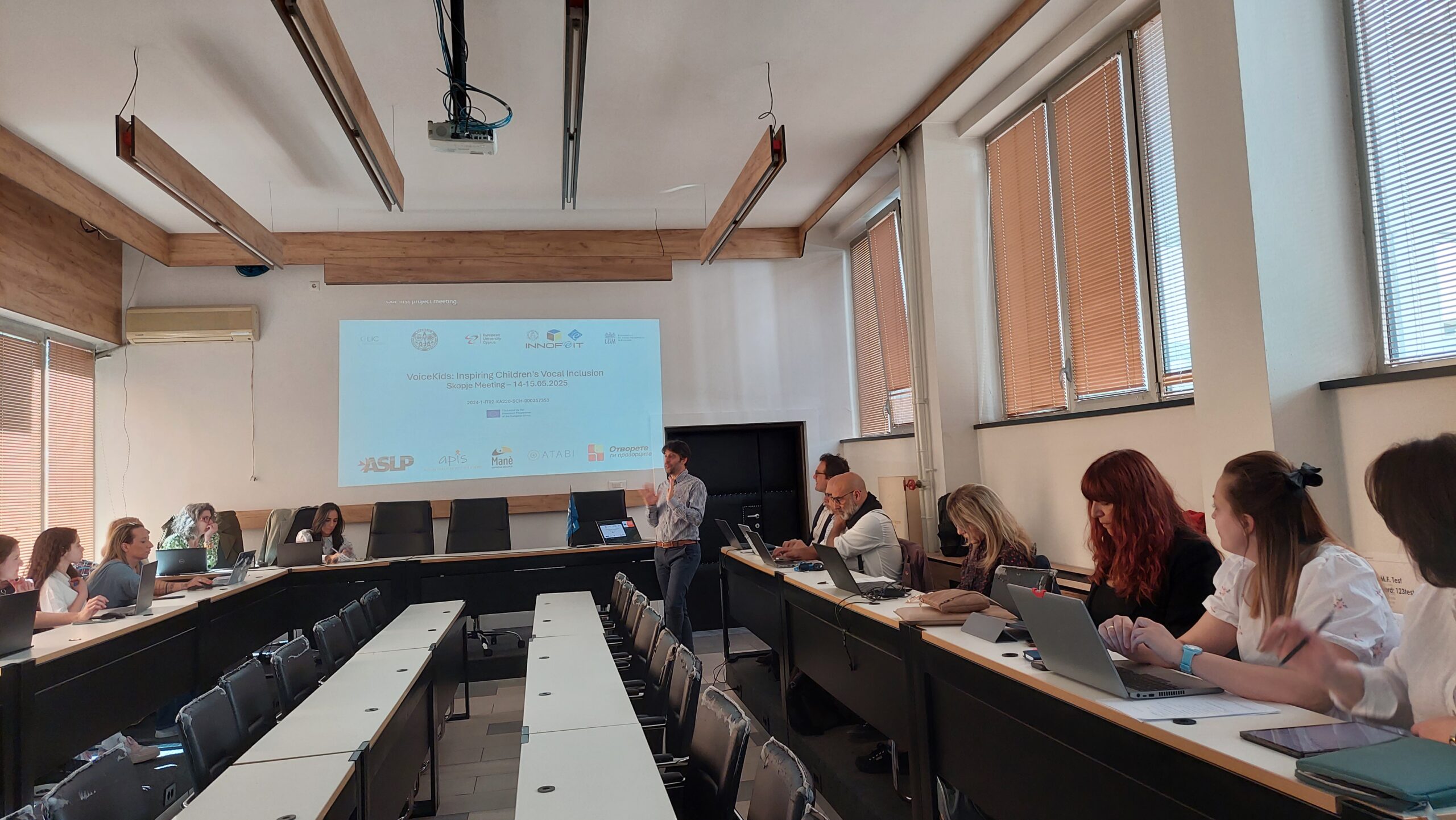 Francesco presenting at the meeting